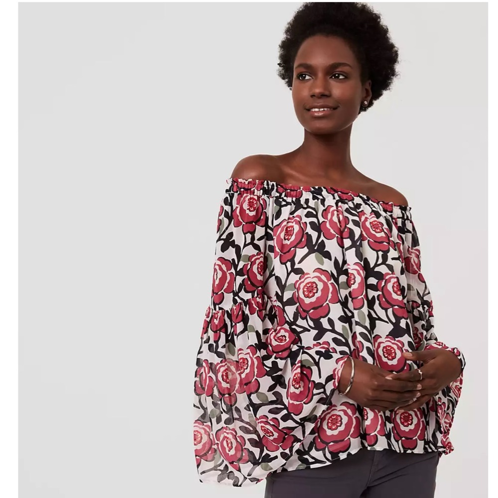 LOFT Off-the-Shoulder Floral Top